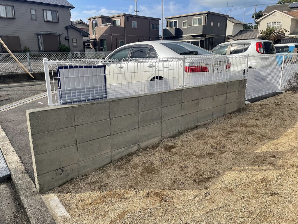 西側ブロック塀解体工事完了