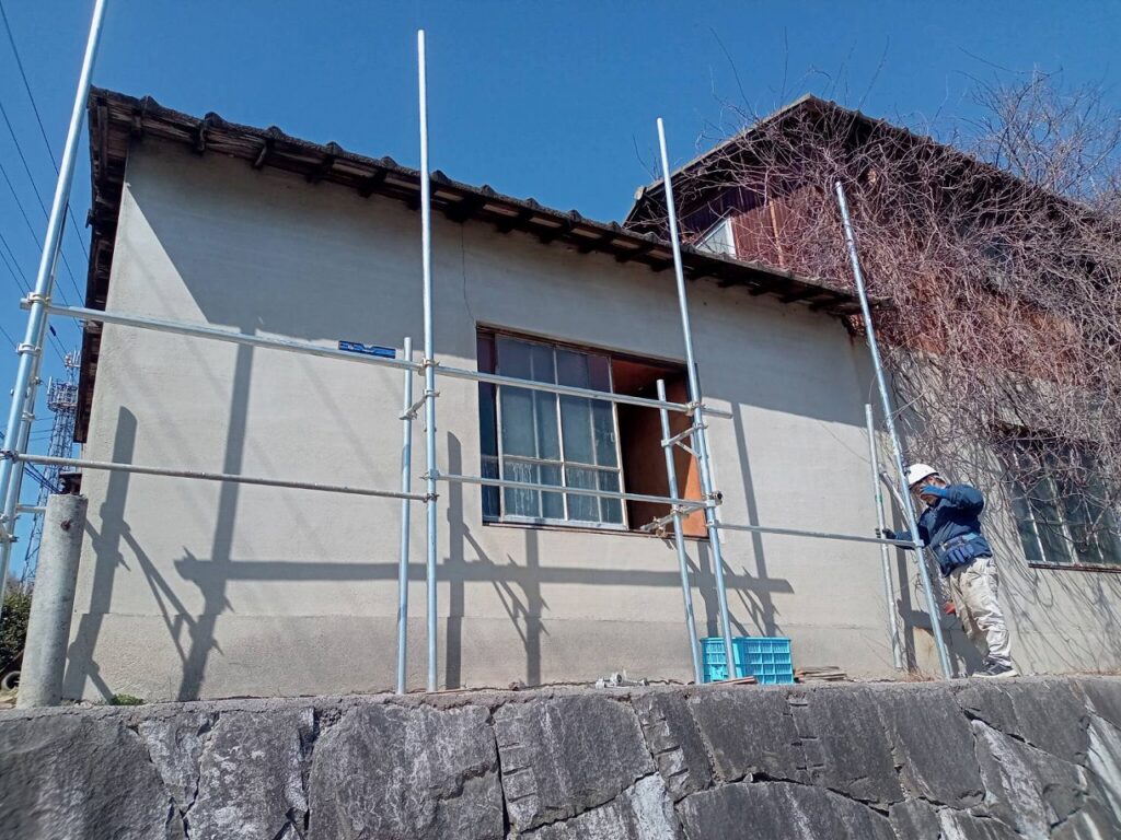 足場養生の設置