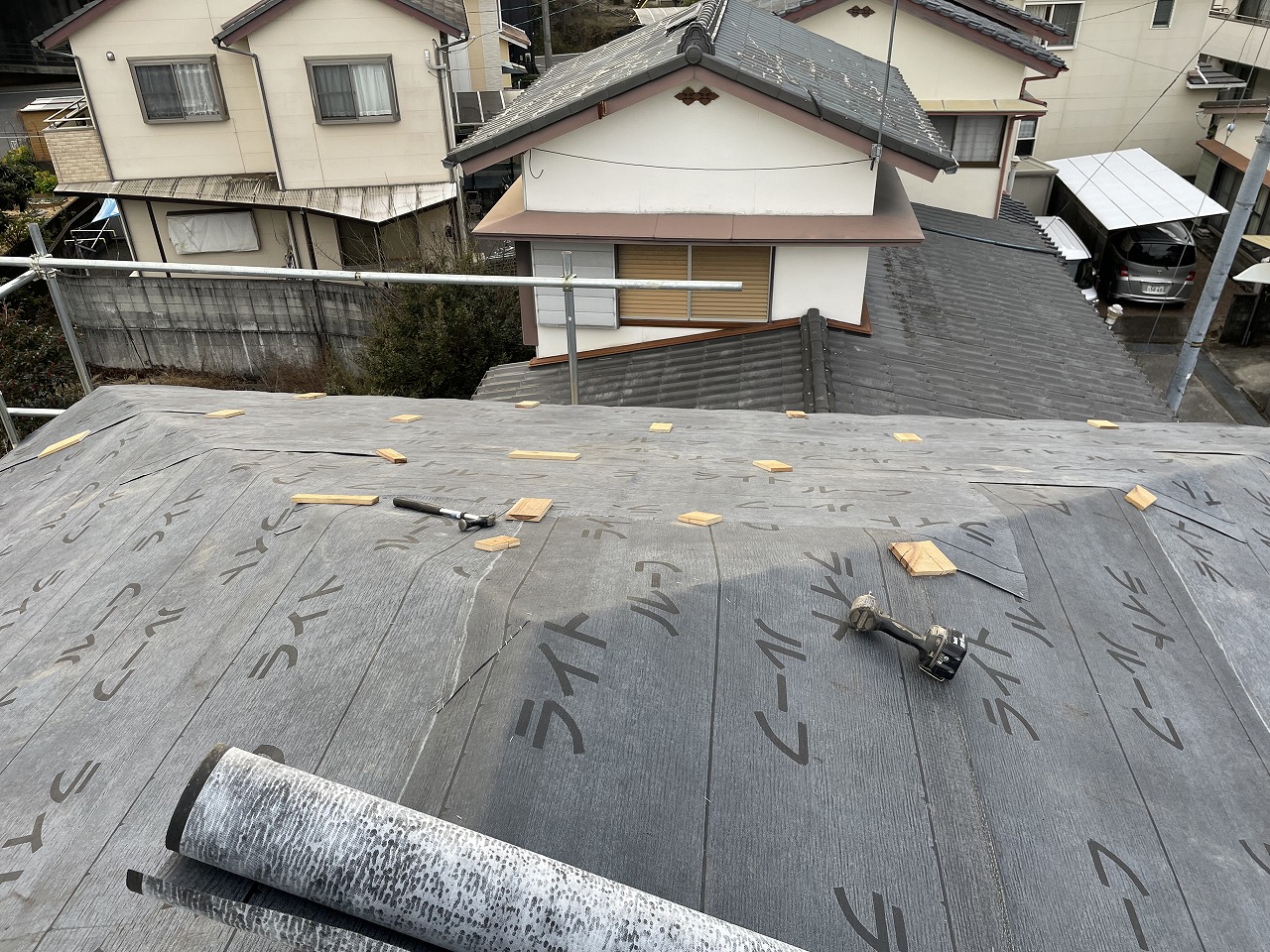 ルーフィング張り完了