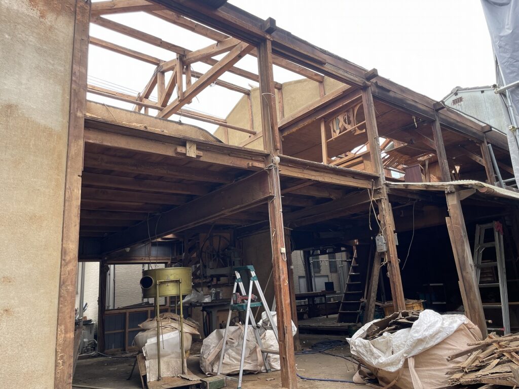 スレート屋根撤去